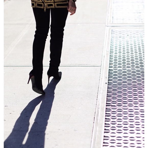 balmain thigh high boots